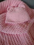 Kocyk+czapeczka, niemowlę/noworodek, nowy, handmade, dziewczynka