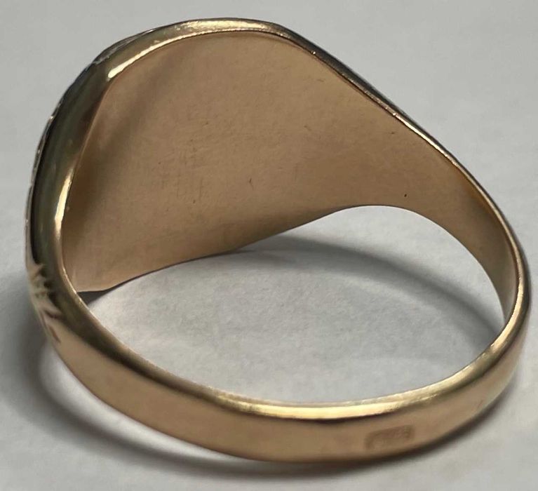 Sygnet z różowego złota 14kt (583) 7,81 gram rozmiar 26