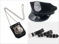 Przebranie policjanta / policjantki kostium strój czapka odznaka pas
