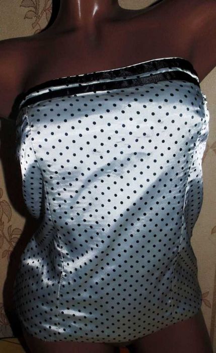 Топ-корсет в горох 44р,атлас
