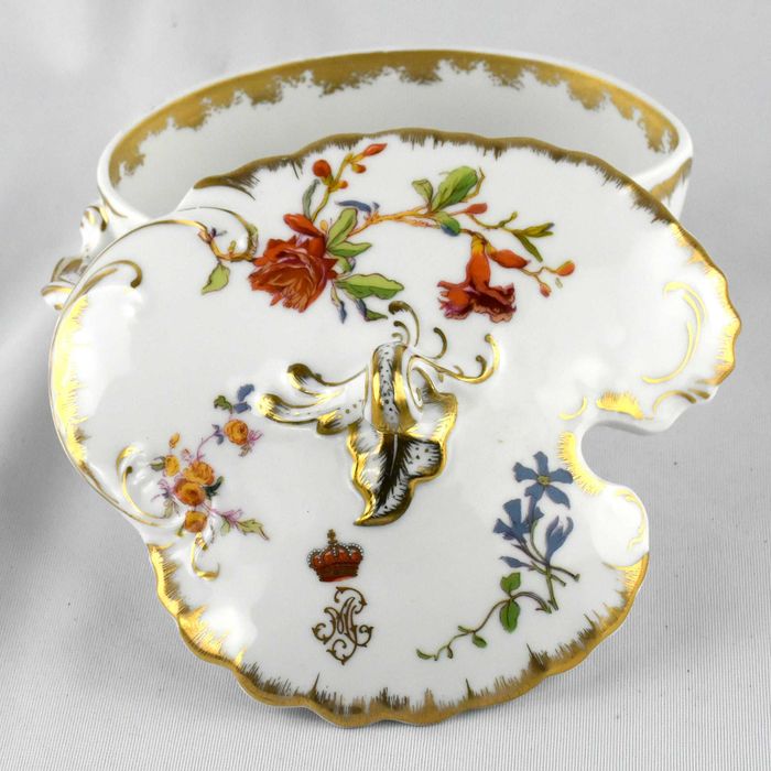 Terrina / Molheira com apresentador, porcelana, Serviço “Flores”