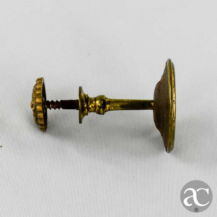 Puxador em metal e porcelana, séc. XIX