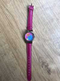 Damski zegarek różowy pasek skórzany Loreal