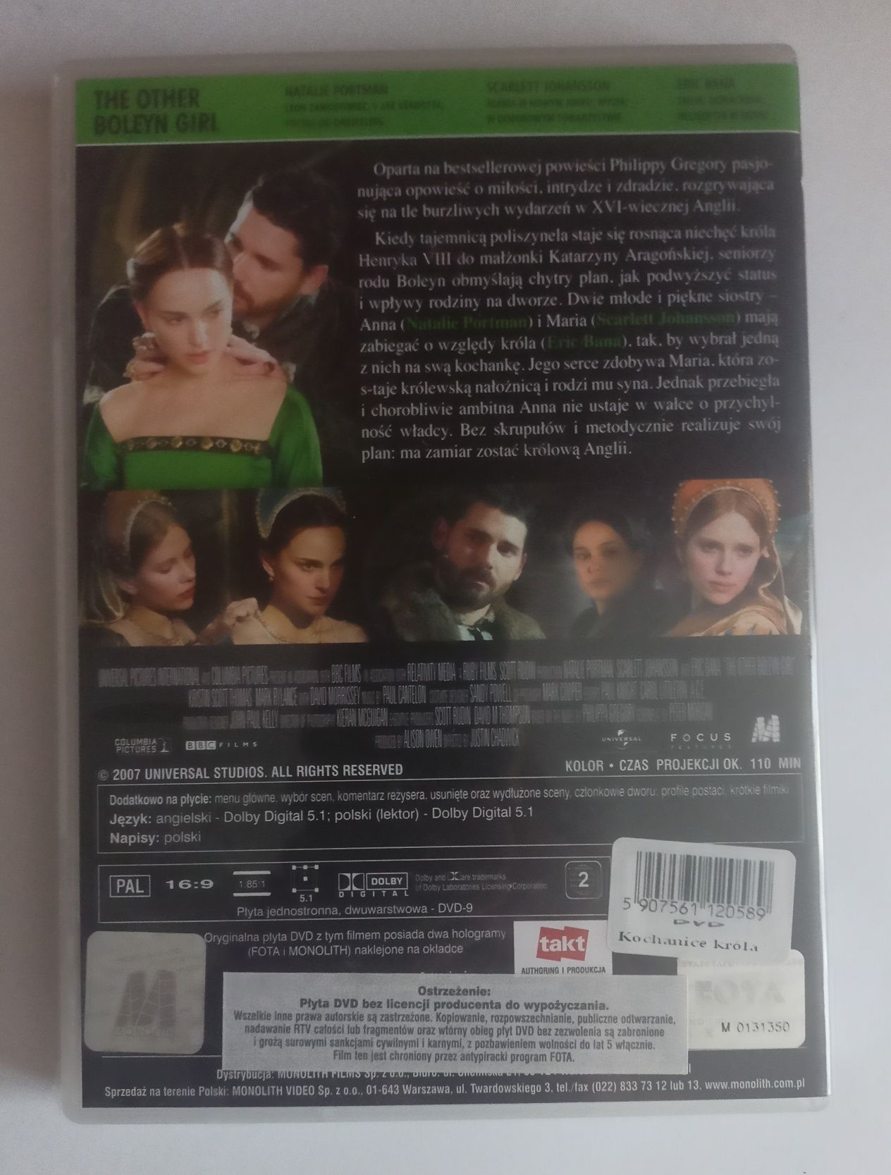 Kochanice króla - film DVD (Natalie Portman, Scarlett Johansson)