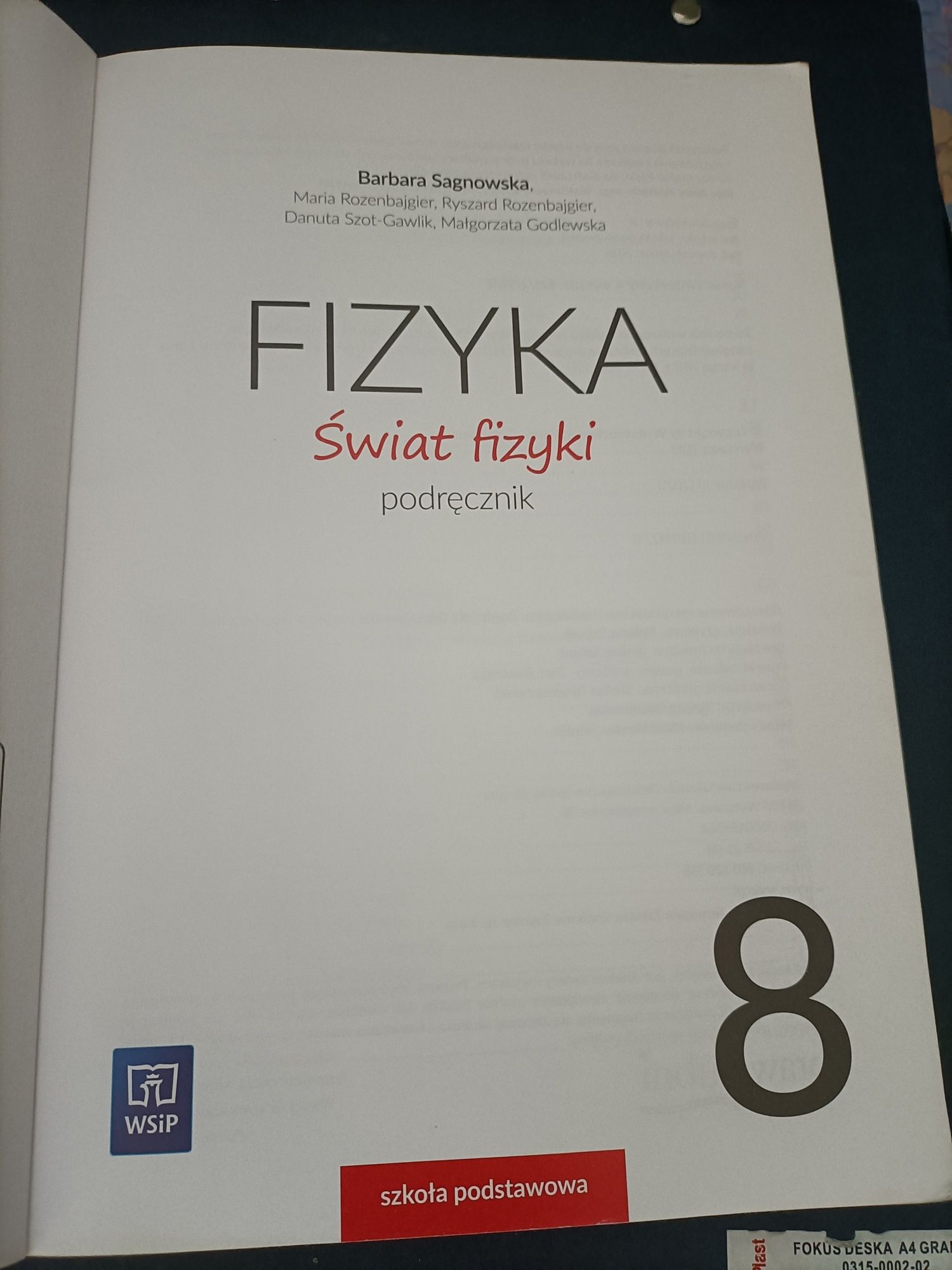 Podręcznik FIZYKA, klasa 8, WSiP