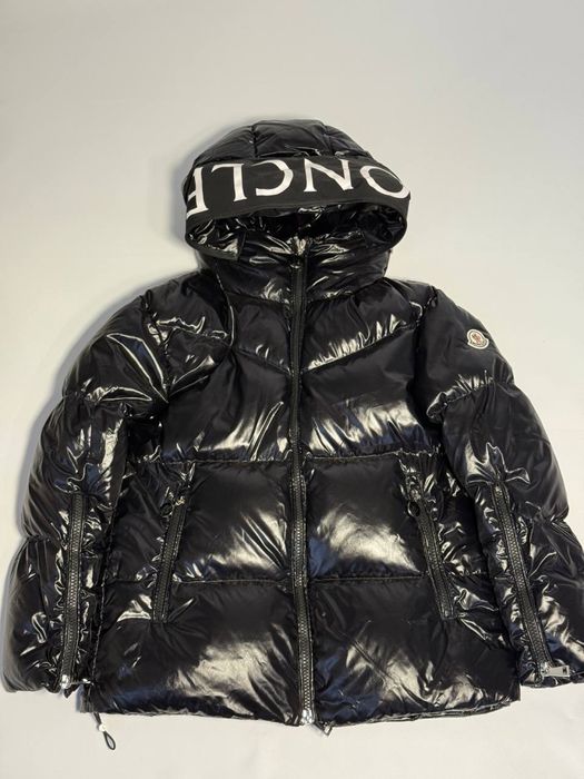 Пуховик куртка Moncler чорний Монклер чорна біла