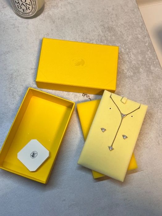 Набір Swarovski Ortyx Triangle cut, покриття рожевого золота