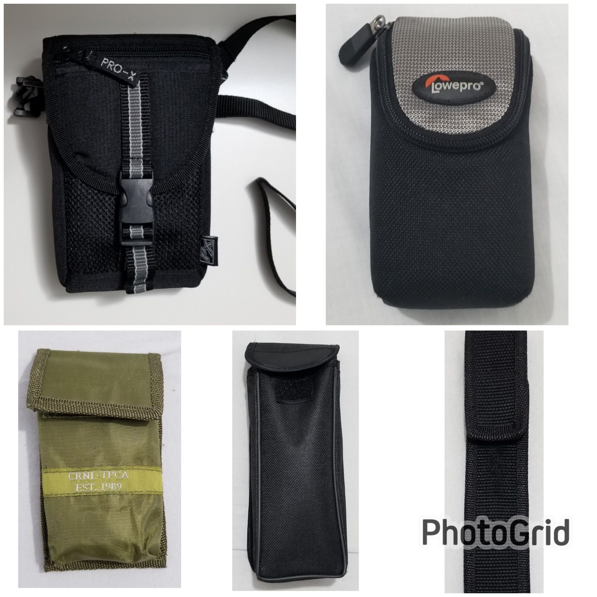 Diversas bolsas para máquina fotográfica, lanternas, etc