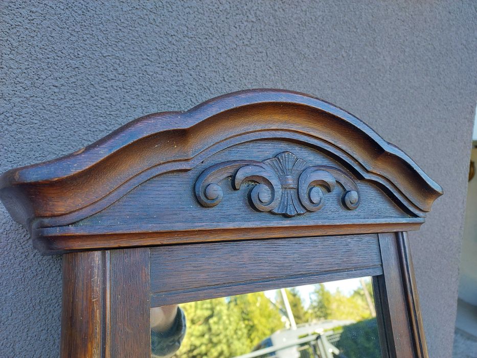 Szafka lustro ze skrzyni starego międzywojennego zegara 1925r E077