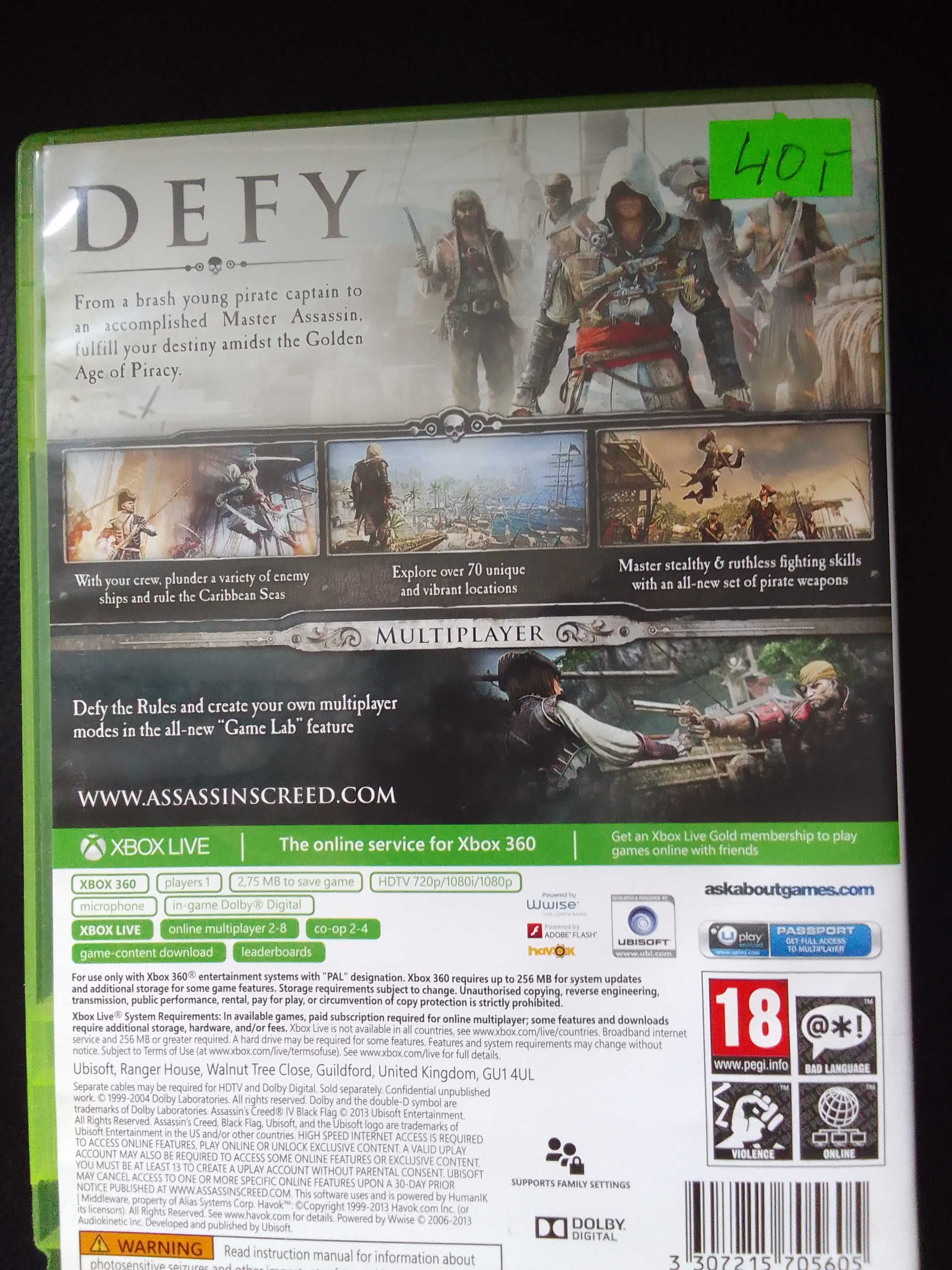 Dwie gry ASSASSINS CREED - Black flag IVRevelations - xbox 360