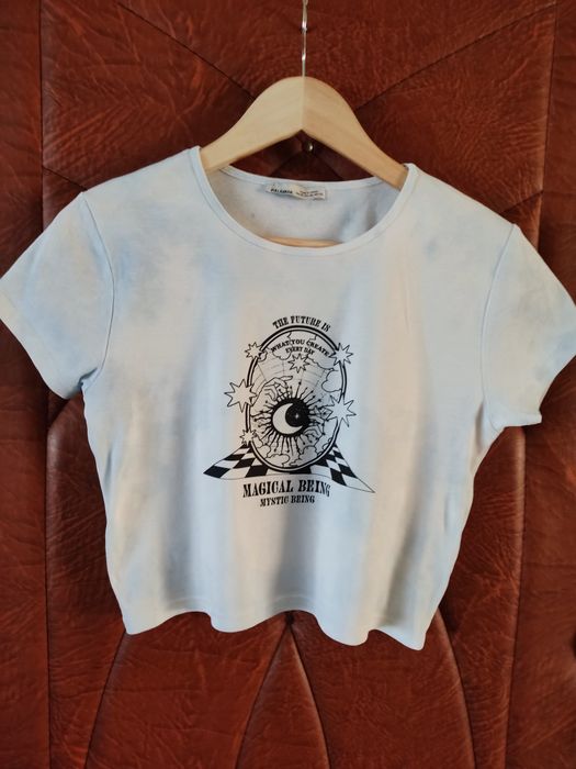 Krótka koszulka crop top Pull&Bear XL