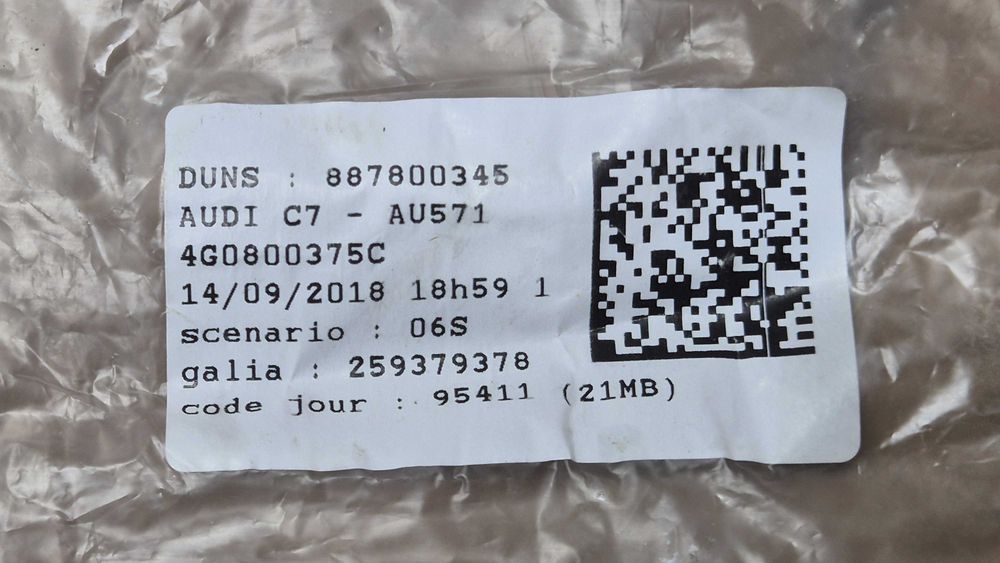 Kluczyki wkładki zamka KOMPLET Zestaw naprawczy Audi A6 C7 4G OE 4G0