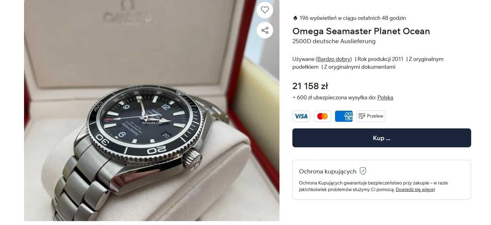 Zegarek Omega Seamaster Planet Ocean 600m Automatic Chronometer Zestaw