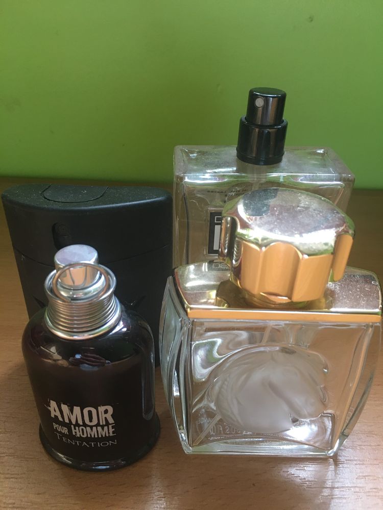 Butelki po perfumach męskich Cacharel Dsquared Lalique Thierry Mugler