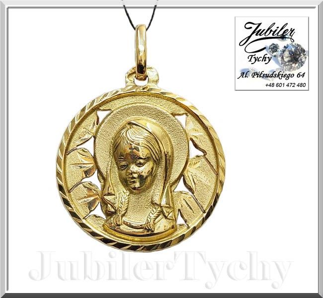 Złoty wisiorek – medalik złota przywieszka Jubiler Tychy złoto 585 14K