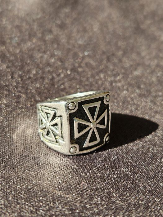 Anel Aço Inox Cruz Templários Usado