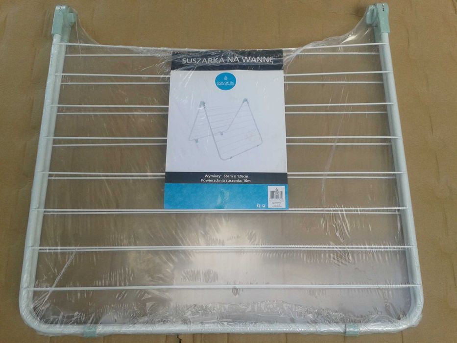 Suszarka na pranie NA WANNĘ nawannowa składana pow. suszenia 10m biała