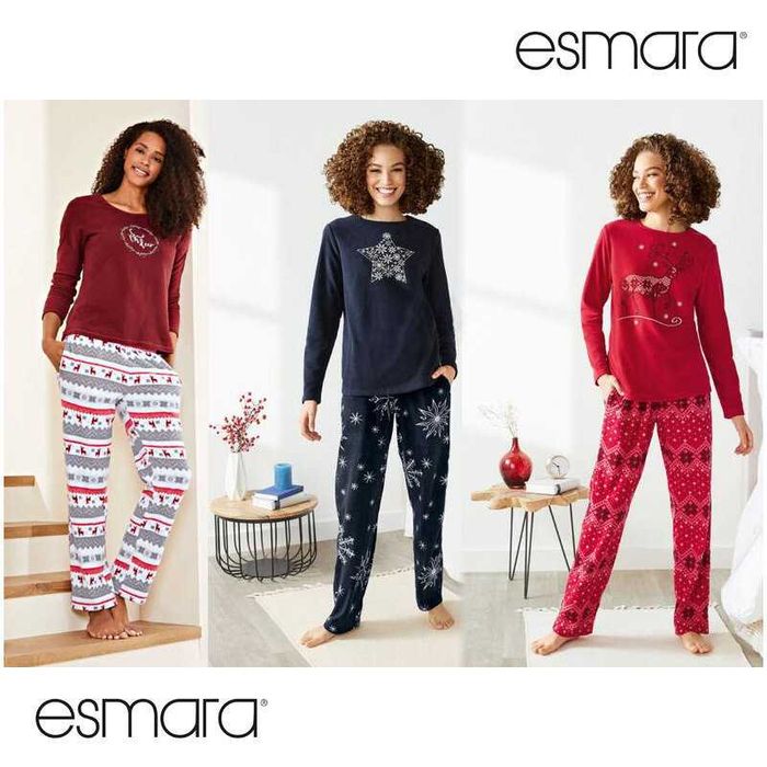 Пижама теплая флисовая женская Esmara жіноча піжама на флисе XS S M L
