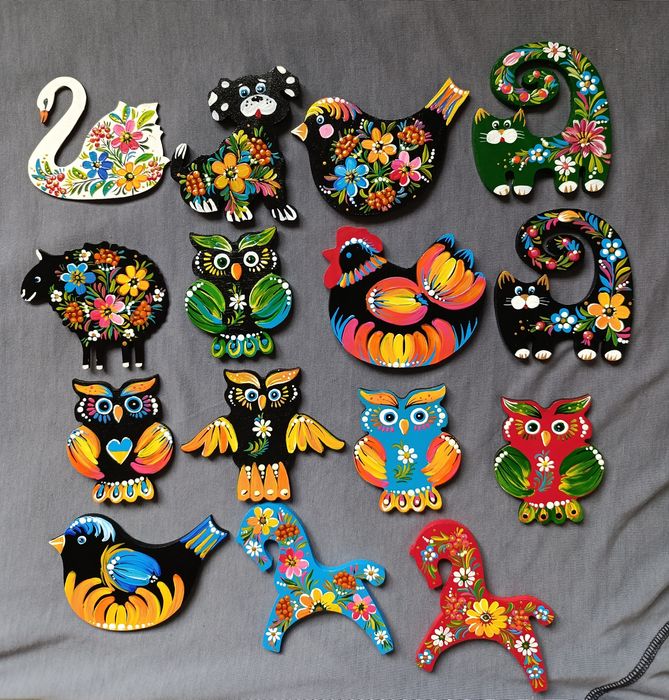 Дерев'яні магніти з ручним розписом