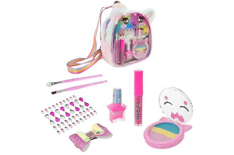 Набори дитячої косметики T086, T087: блиск для губ, тіні, брелок