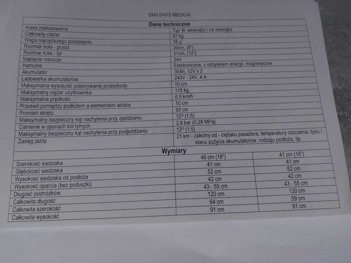 Wózek inwalidzki elektryczny składany