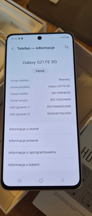 Samsung Galaxy S21 FE 5G 6/128GB SM-G990B Lavender Różowy - idealny