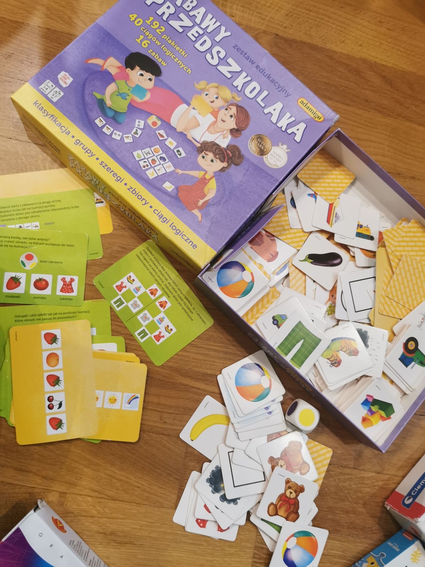 Zestaw gier edukacyjnych i puzzli dla przedszkolaków