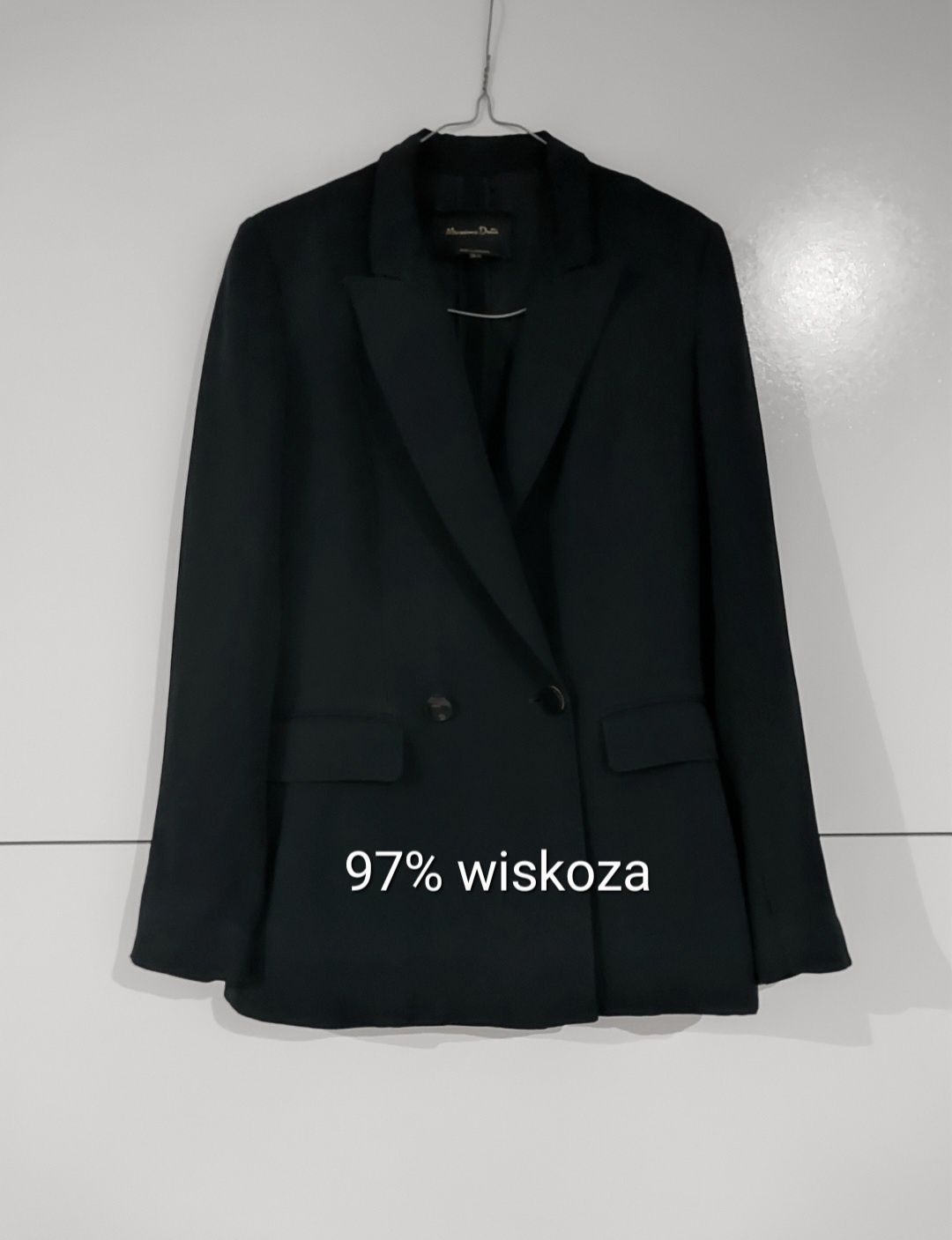 Marynarka Massimo dutti 36 S granatowa dwurzędowa wiskozowa taliowana