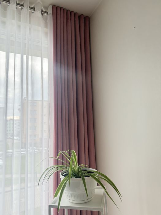 zaslony ala welur ,,brudny roż”