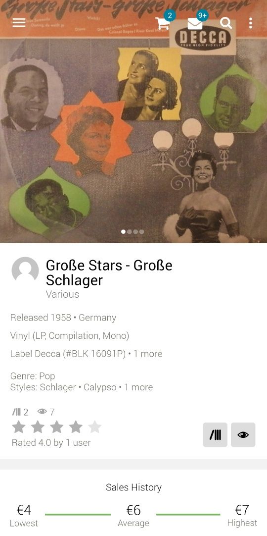 Grosse Stars - Grosse Schlager, Decca, Niemiecki folk płyta winylowa