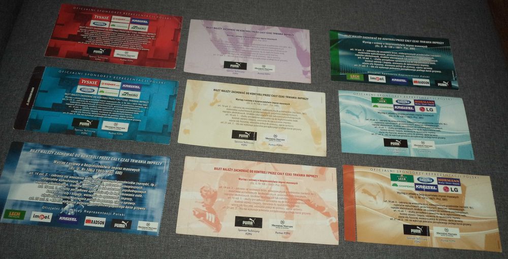 Polska  Bilet wstępu na mecz piłka nożna siatkówka 21 sztuk