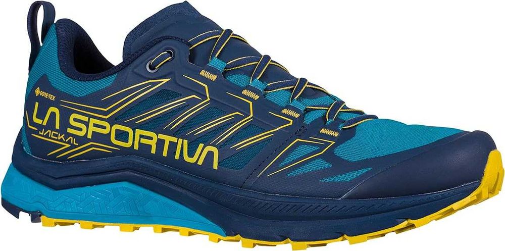 La Sportiva Mens Jackal GTX Trail Running Shoe, Night Blue/Moss, 10