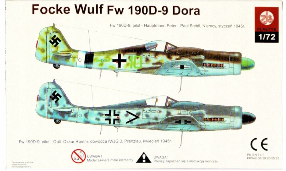 Model do sklejania Focke-Wulf 190D-9 Dora Plastyk S-012