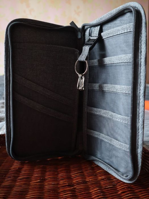 Барсетка-клатч текстильна сірого кольору