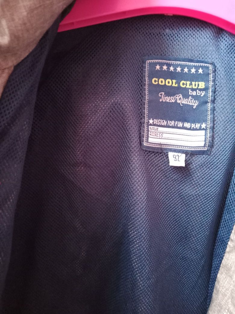 Kurtka chłopięca z bluzą r.92 Cool Club