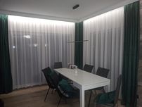 Zasłony welur zieleń i brudny róż wys. 163cm taśma 5metrow 3sztuki