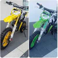 Mini cross 49cc motor dla dzieci SPALINOWY zielony i żółty NOWY