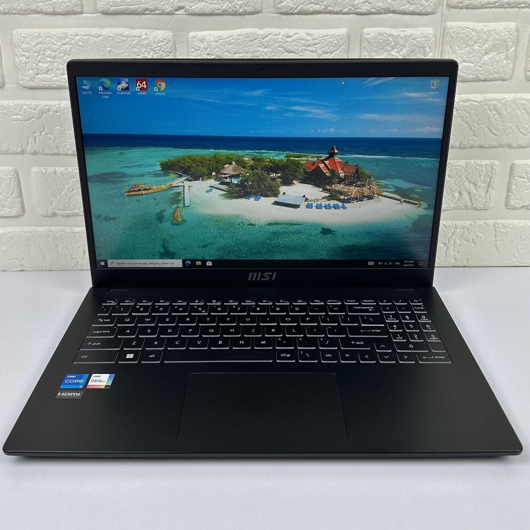 Ігровий ноутбук ультрабук MSI 15.6 / i5-1235U (10/12 ядер) / 8gb / SSD