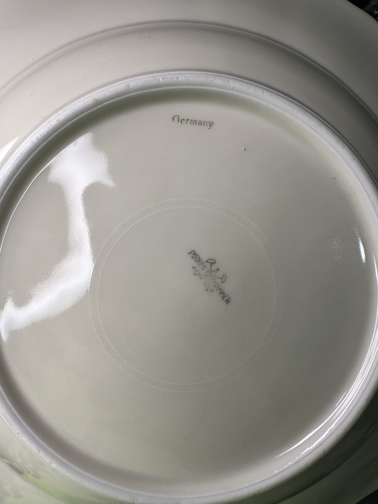 Talerze porcelanowe głębokie Pirken Hammer sygnowane wzór kwiatowy D23