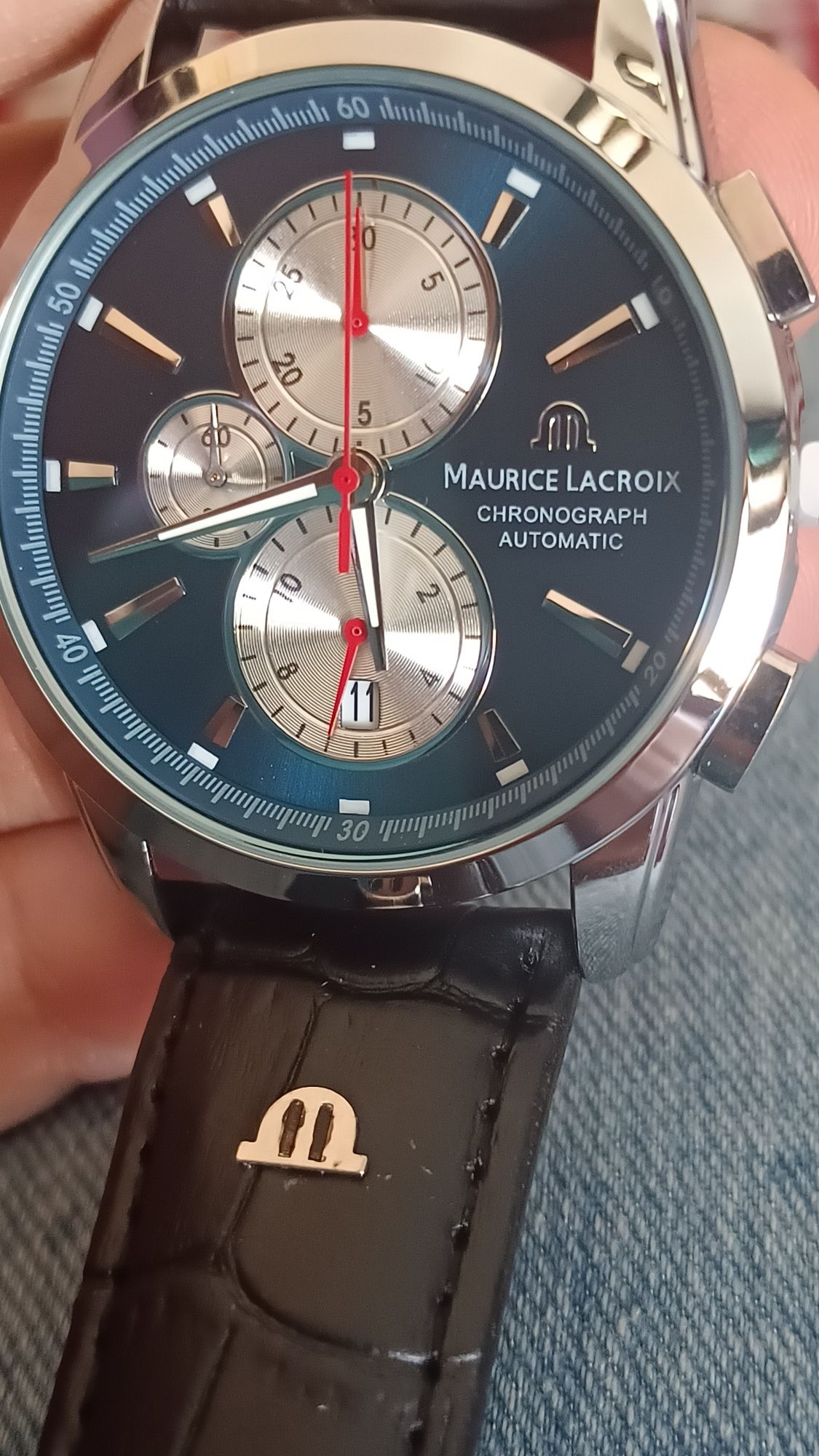 Maurice elegancki zegarek chronograf piękna tarcza