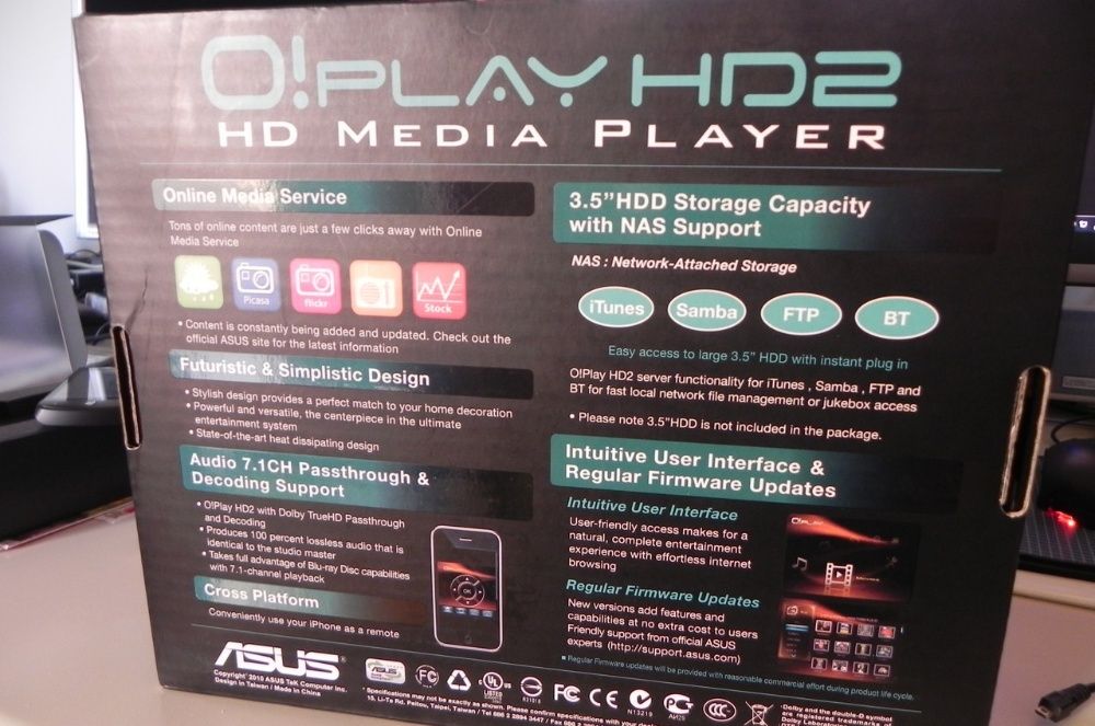 Disco ASUS externo multimédia com comando usb 3.0