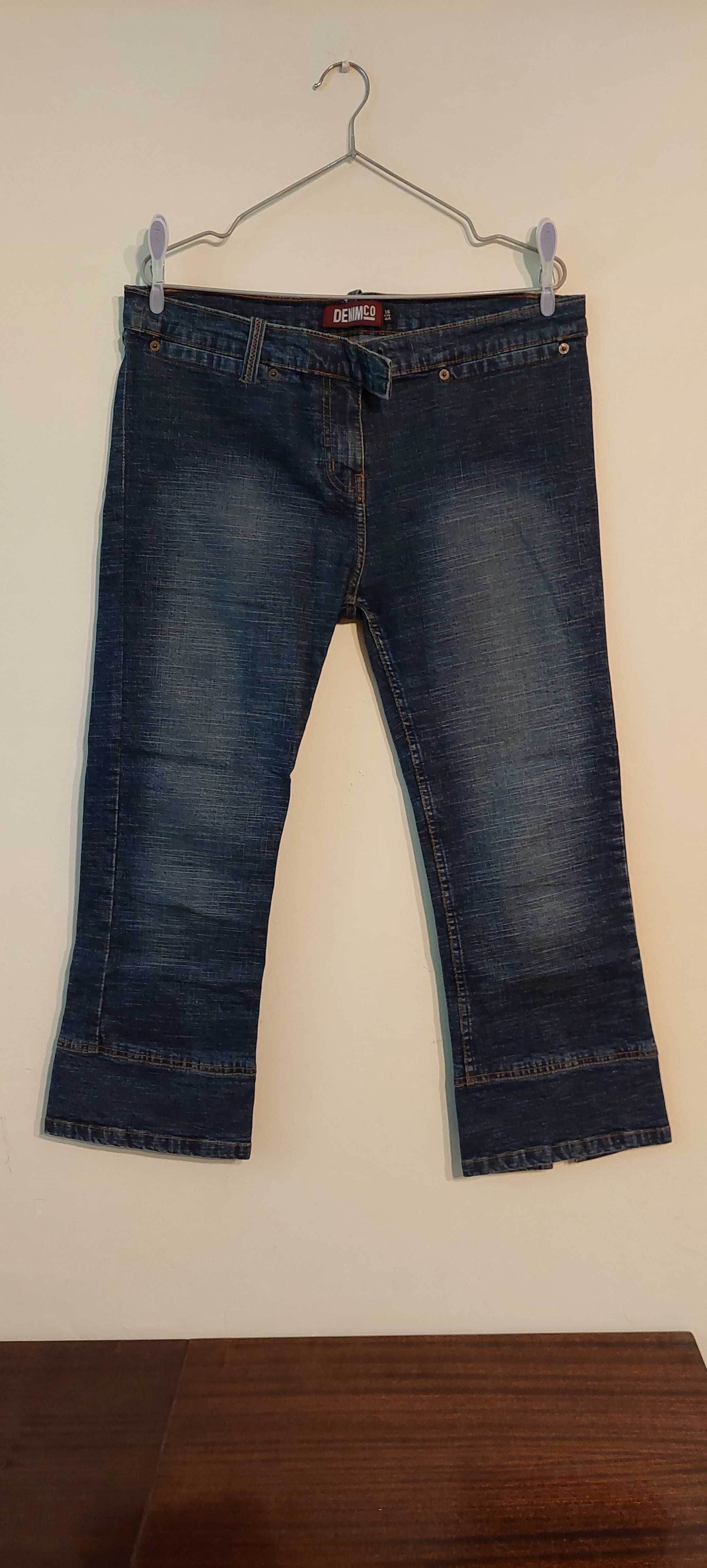 Jeansowe spodnie 3/4 r. 44