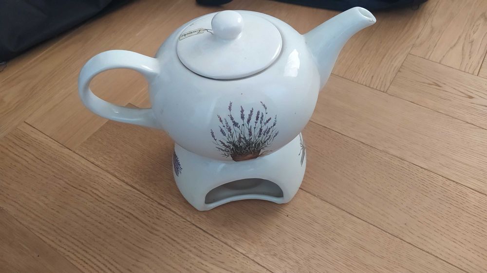 Ceramiczny dzbanek do herbaty z podgrzewaczem, _odbiór osobisty