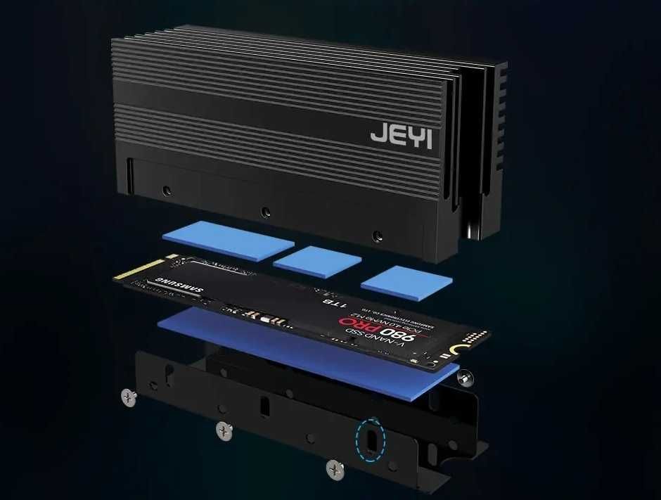 Ogromny Radiator JEYI do dysków SSD M.2, 2280, 32mm