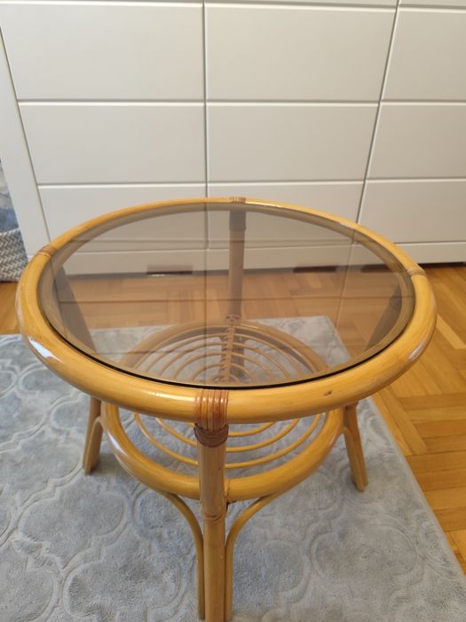 Stolik kawowy ratanowy