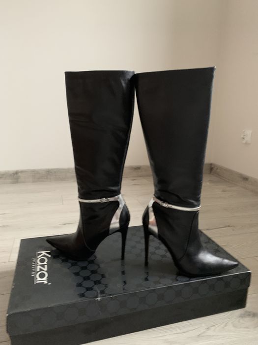 Kozaki Kazar roz 39 skóra naturalna