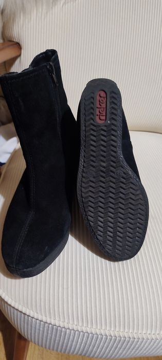 Rieker czarne botki za kostkę r.36