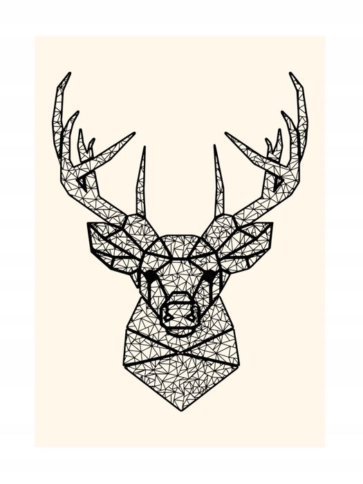 Plakat metalowy Ozdoba na ścianę Jeleń art line