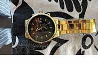 Relógio Masculino de Aço Inoxidável Dourado