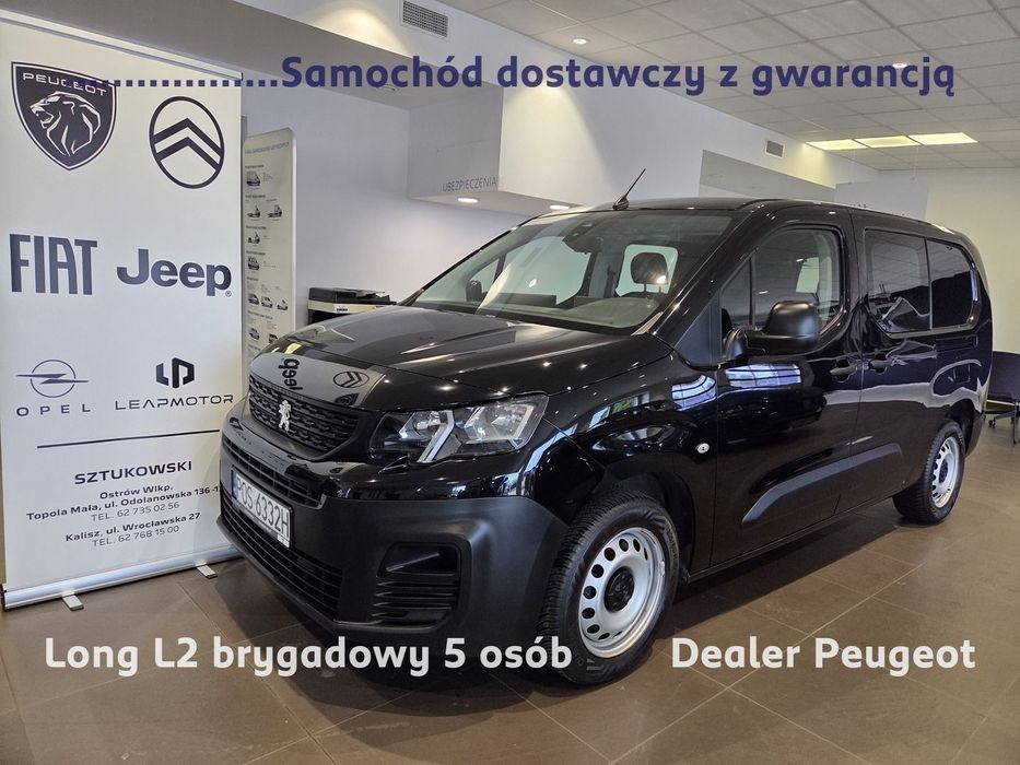 Peugeot Partner  1.5 BlueHDi 130 KM L2 (bryg. 5 os.) Gwarancja Dealer Vat23%